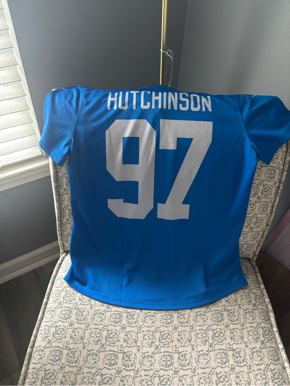 Nike Women's Bright Blue and White #97 Detroit Lions Football Jersey - Picture 3 of 3